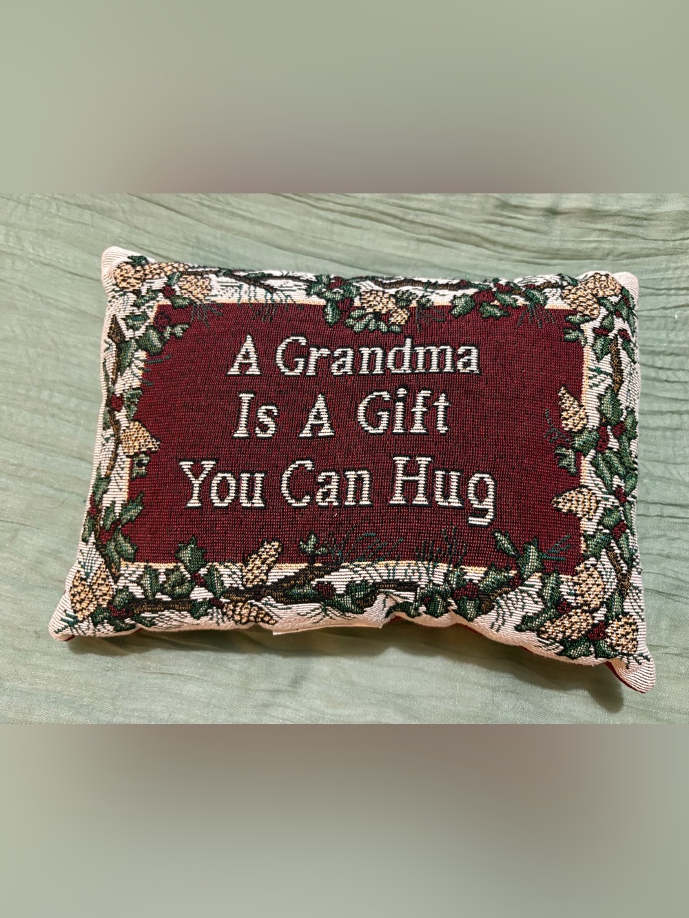 Grandma Is A Gift You Can Hug Decorative Holiday Pillow - Burgundy